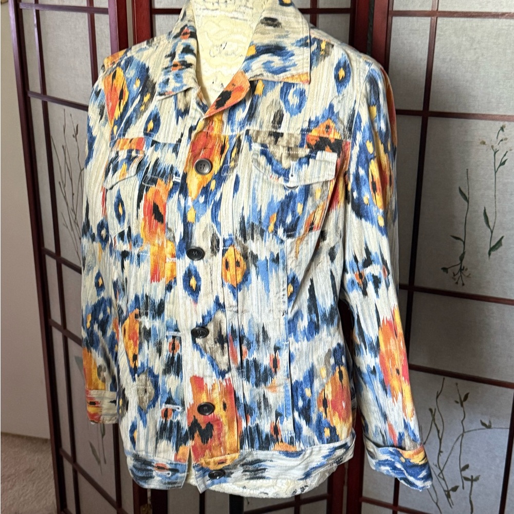 Chico's Multicolor Abstract Jacket
